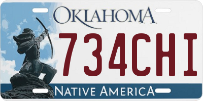 OK license plate 734CHI