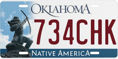 OK license plate 734CHK