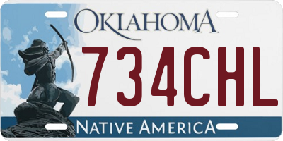 OK license plate 734CHL