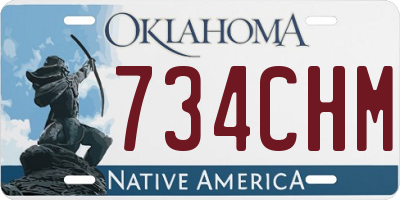 OK license plate 734CHM