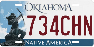 OK license plate 734CHN