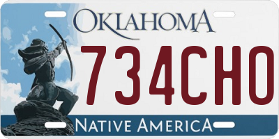 OK license plate 734CHO