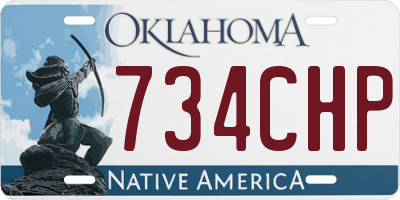 OK license plate 734CHP