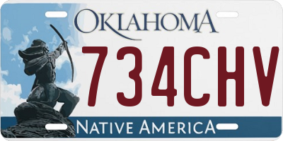 OK license plate 734CHV