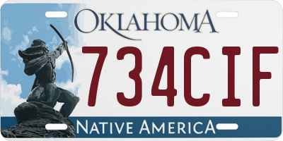OK license plate 734CIF