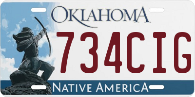OK license plate 734CIG