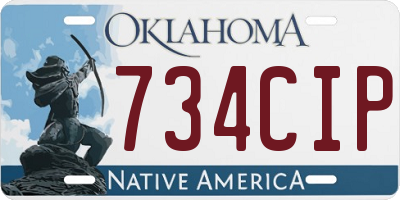 OK license plate 734CIP