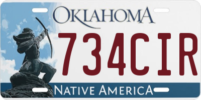 OK license plate 734CIR