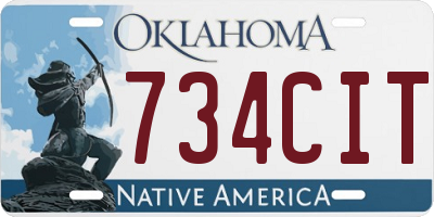 OK license plate 734CIT