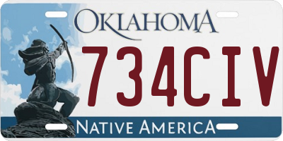 OK license plate 734CIV