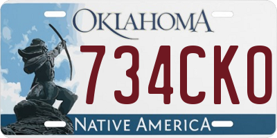 OK license plate 734CKO