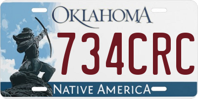 OK license plate 734CRC