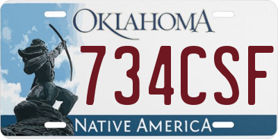 OK license plate 734CSF
