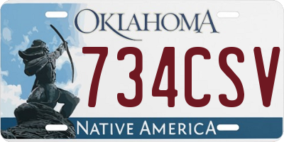 OK license plate 734CSV
