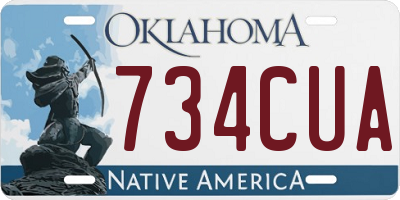 OK license plate 734CUA