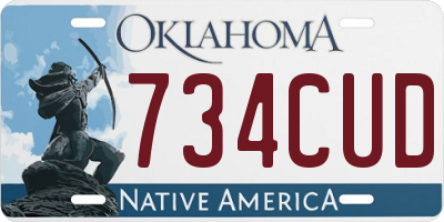 OK license plate 734CUD