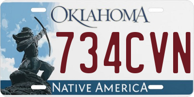 OK license plate 734CVN