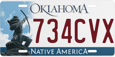 OK license plate 734CVX