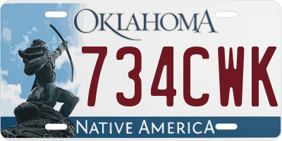 OK license plate 734CWK