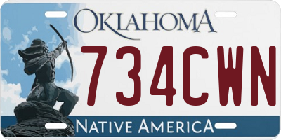 OK license plate 734CWN