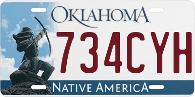 OK license plate 734CYH