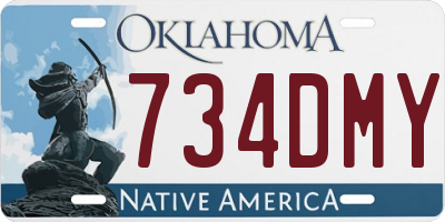 OK license plate 734DMY