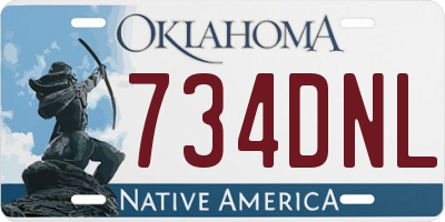 OK license plate 734DNL