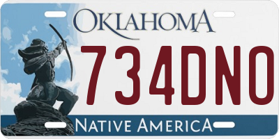OK license plate 734DNO