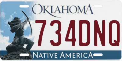 OK license plate 734DNQ