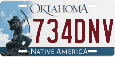 OK license plate 734DNV