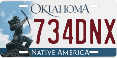 OK license plate 734DNX