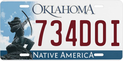 OK license plate 734DOI