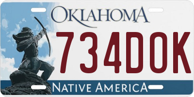 OK license plate 734DOK