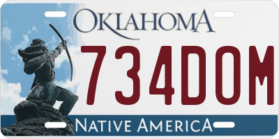 OK license plate 734DOM