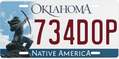 OK license plate 734DOP