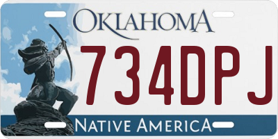 OK license plate 734DPJ