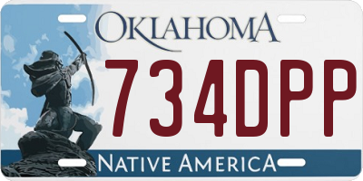OK license plate 734DPP