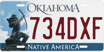 OK license plate 734DXF