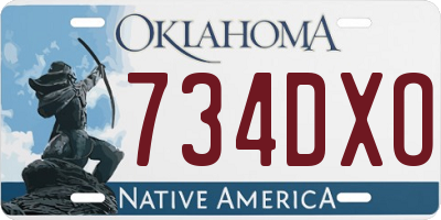 OK license plate 734DXO