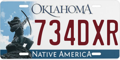 OK license plate 734DXR
