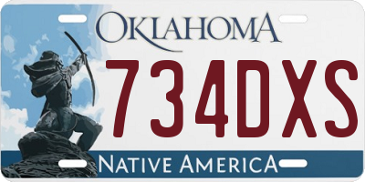OK license plate 734DXS