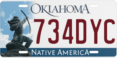 OK license plate 734DYC