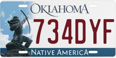 OK license plate 734DYF