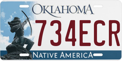 OK license plate 734ECR