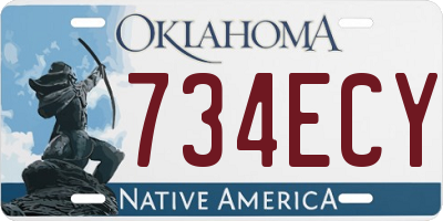 OK license plate 734ECY