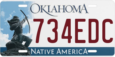 OK license plate 734EDC