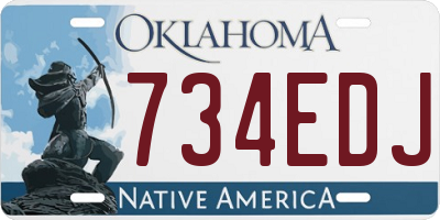 OK license plate 734EDJ