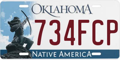 OK license plate 734FCP