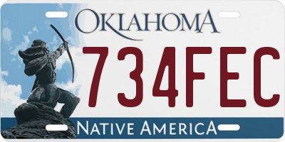 OK license plate 734FEC