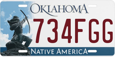 OK license plate 734FGG